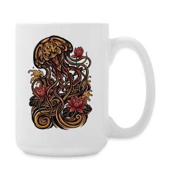 Quallen-Tattoo-Ästhetik Grafik - Große Tasse 440 ml - Weiß - Rechts