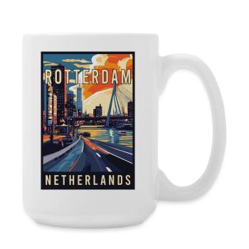 Discover Stunning Rotterdam in Netherlands - Large Mug 440 ml - white - Right