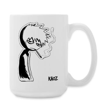 Black and white sketch: melancholic type - Large Mug 440 ml - white - Right