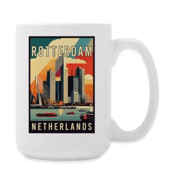 Vivez le magnifique Rotterdam aux Pays-Bas - Grande tasse 440 ml - blanc - Droite