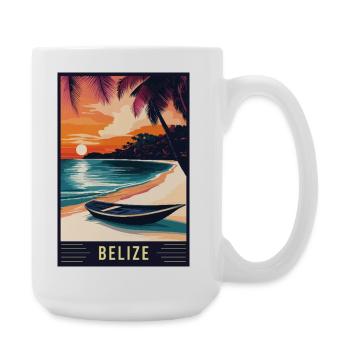 Discover Tropical Paradise of Belize - Large Mug 440 ml - white - Right