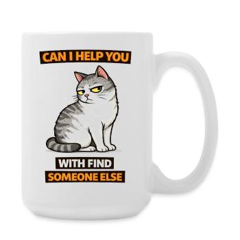 Moody Cat Help Find Someone Else - Large Mug 440 ml - white - Right