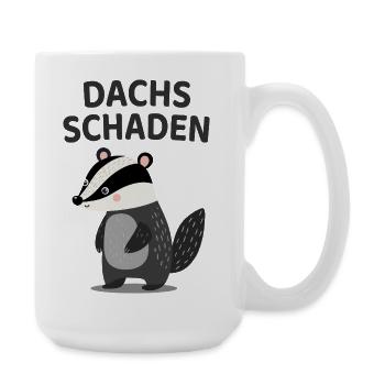 Dachs Schaden Lustiger Dachs Spruch - Große Tasse 440 ml - Weiß - Rechts