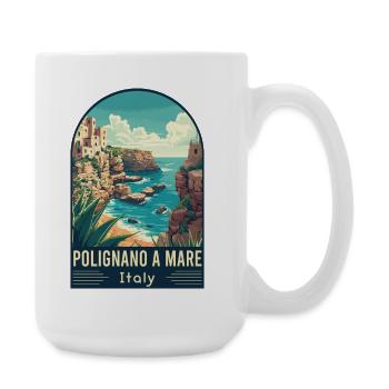 Explore Coastal Splendor Polignano a Mare in Italy - Large Mug 440 ml - white - Right