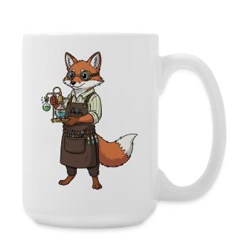 Fuchsalchemist Steampunk Verrückter Wissenschaftler - Große Tasse 440 ml - Weiß - Rechts