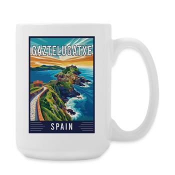 Discover Enchantment of Gaztelugatxe in Spain - Large Mug 440 ml - white - Right
