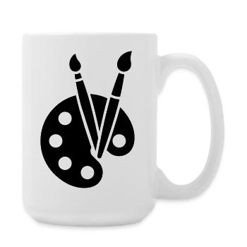 Painting, Color Palette, Brush, Art Icon - Large Mug 440 ml - white - Right