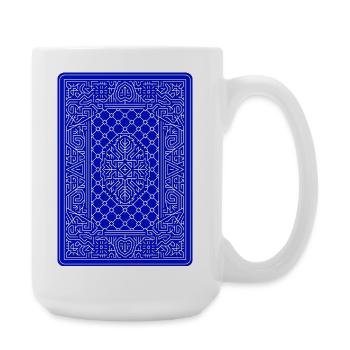 Geometric Playing Card Vector Art Blue - Large Mug 440 ml - white - Right