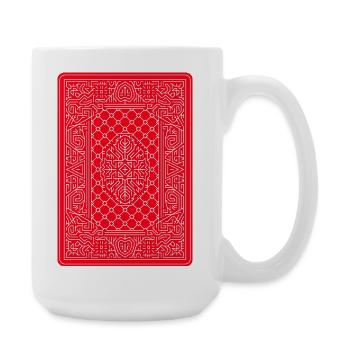 Geometric Playing Card Vector Art Red - Large Mug 440 ml - white - Right
