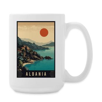 Découvrez les montagnes de la plage et l’histoire de l’Albanie - Grande tasse 440 ml - blanc - Droite
