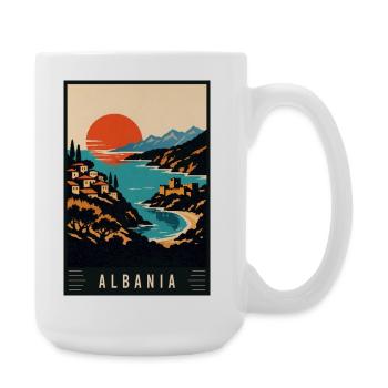 Discover Beach Alps and Historic Cities of Albania - Large Mug 440 ml - white - Right