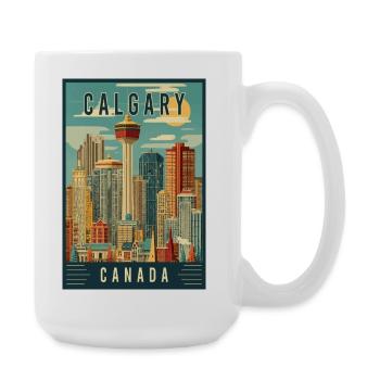 Explore Scenic Urban Scene of Calgary in Canada - Large Mug 440 ml - white - Right