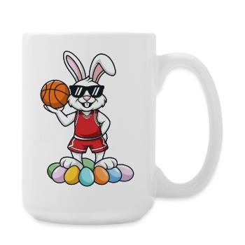 Un lapin de Pâques de basket cool avec des lunettes de soleil - Grande tasse 440 ml - blanc - Droite