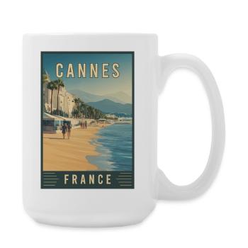 Explore French Riviera and Cannes in France - Large Mug 440 ml - white - Right