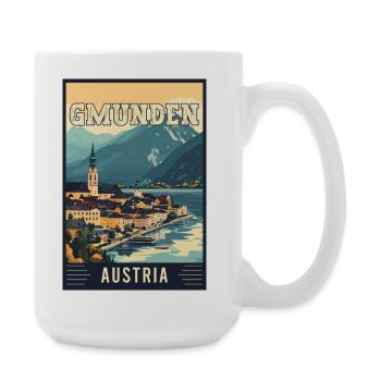 Gmunden Lakeside Beauty in Austria - Large Mug 440 ml - white - Right