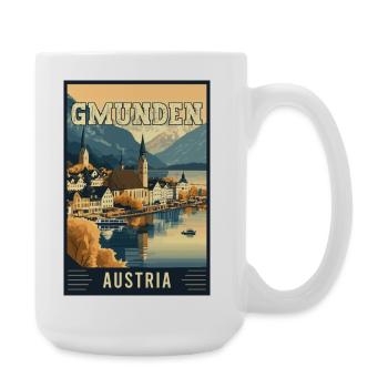 Experience the Lakeside Beauty of Gmunden Austria - Large Mug 440 ml - white - Right