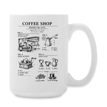  Vintage Coffeeshop Patent Blueprint - Large Mug 440 ml - white - Right