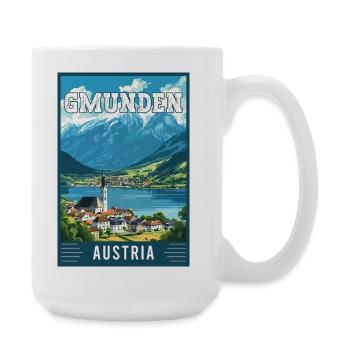 Explore the Lakeside Beauty of Gmunden in Austria - Large Mug 440 ml - white - Right