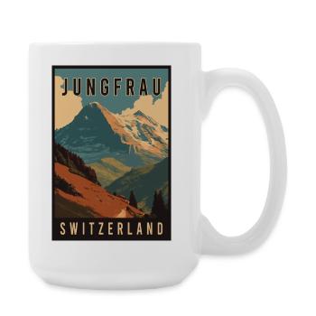 Découvrez le paysage suisse Jungfrau en Suisse - Grande tasse 440 ml - blanc - Droite