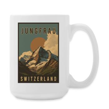 Entdecken Sie die Schweizer Landschaft Jungfrau in der Schweiz - Große Tasse 440 ml - Weiß - Rechts