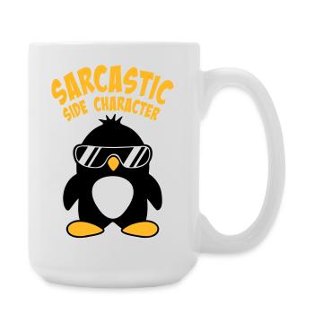 Penguin Sarcastic Side Character Sunglasses Logo - Large Mug 440 ml - white - Right