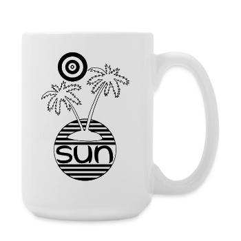 Le paradis au soleil (noir) - Grande tasse 440 ml - blanc - Droite