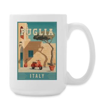Discover Southern Charm of Puglia in Italy - Large Mug 440 ml - white - Right