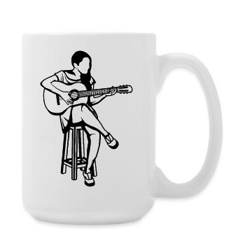 Guitar Girl - Large Mug 440 ml - white - Right