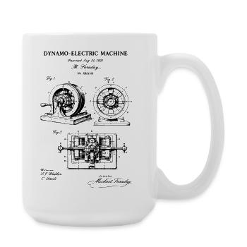 Electric Machine Patent Blueprint - Large Mug 440 ml - white - Right