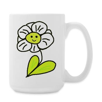 Cheerful Flower Flowers Children - Large Mug 440 ml - white - Right