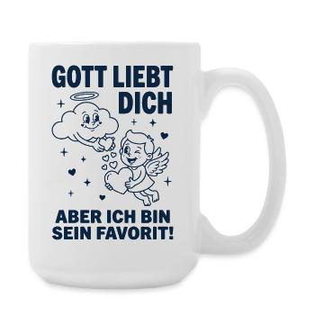 Gott liebt dich Favorit Engel Humor - Große Tasse 440 ml - Weiß - Rechts