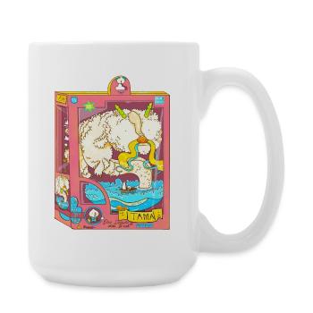 Der Drache und das Boot - Große Tasse 440 ml - Weiß - Rechts