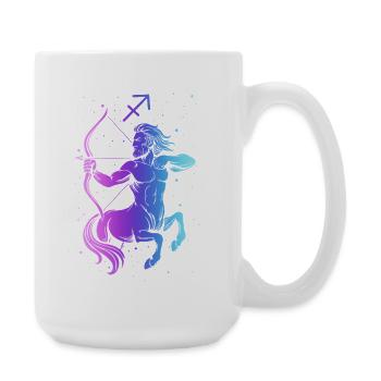 Sagittarius – Neon Zodiac Sign - Large Mug 440 ml - white - Right