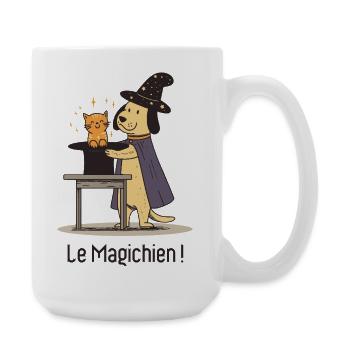 LE MAGICHIEN - chien magicien drôle enfant - Grande tasse 440 ml - blanc - Droite