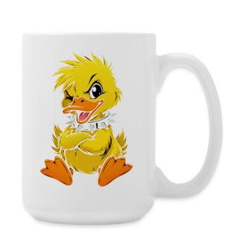 Cute and bold duck - Large Mug 440 ml - white - Right