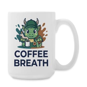 Coffee Breath Niedlicher Drache Barista Kaffeetassen-Kunst - Große Tasse 440 ml - Weiß - Rechts