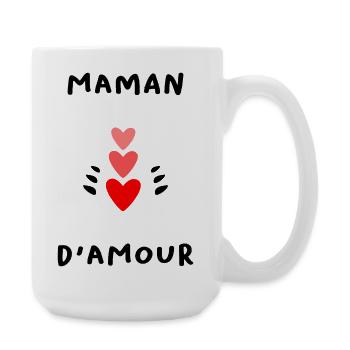 MAMAN. FÊTE DES MÈRES. COEUR. FÊTE. BONNE FÊTE - Grande tasse 440 ml - blanc - Droite