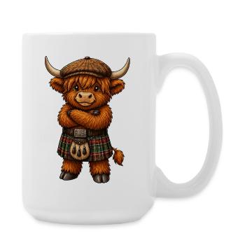 Bétail des Highlands avec kilt - Grande tasse 440 ml - blanc - Droite