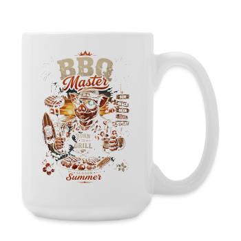 BBQ Master Cochon Tropique - Humoristique - Grande tasse 440 ml - blanc - Droite