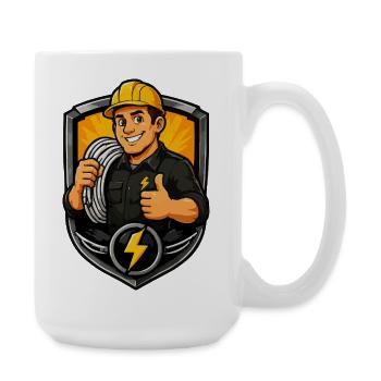 Craftsman Coat of Arms Electrician - Large Mug 440 ml - white - Right