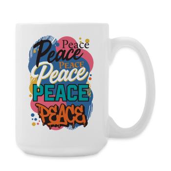 Peace as graffiti - Large Mug 440 ml - white - Right
