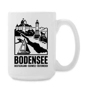 Bodensee Silhouette Wahrzeichen - Große Tasse 440 ml - Weiß - Rechts