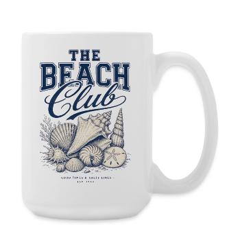 The Beach Club – Vintage Seashell Design - Large Mug 440 ml - white - Right