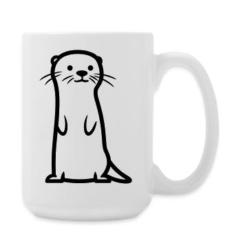 loutre - Grande tasse 440 ml - blanc - Droite