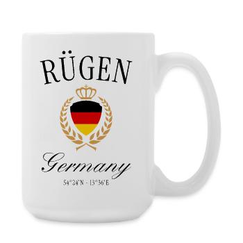 Rügen Deutschland Wappen Krone – Ostsee Reise - Große Tasse 440 ml - Weiß - Rechts