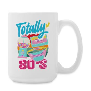 Retour rétro au design vintage des années 80 - Grande tasse 440 ml - blanc - Droite