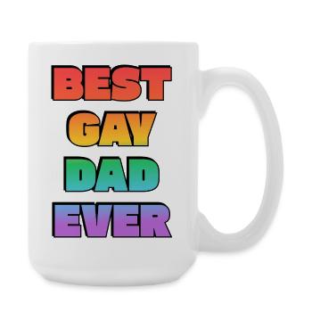 Best Gay Dad Ever Rainbow - Large Mug 440 ml - white - Right