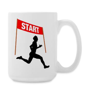 Départ des coureurs – Jour de la course - Grande tasse 440 ml - blanc - Droite