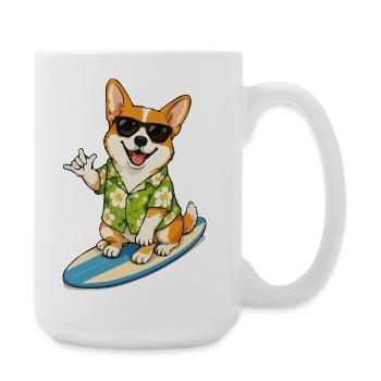 Corgi Surfboard Hawaii Vibes - Grande tasse 440 ml - blanc - Droite