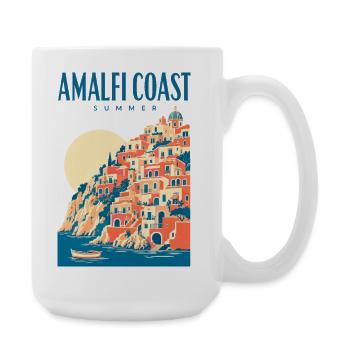 Amalfi Coast Summer Italy Vacation Travel Design - Large Mug 440 ml - white - Right
